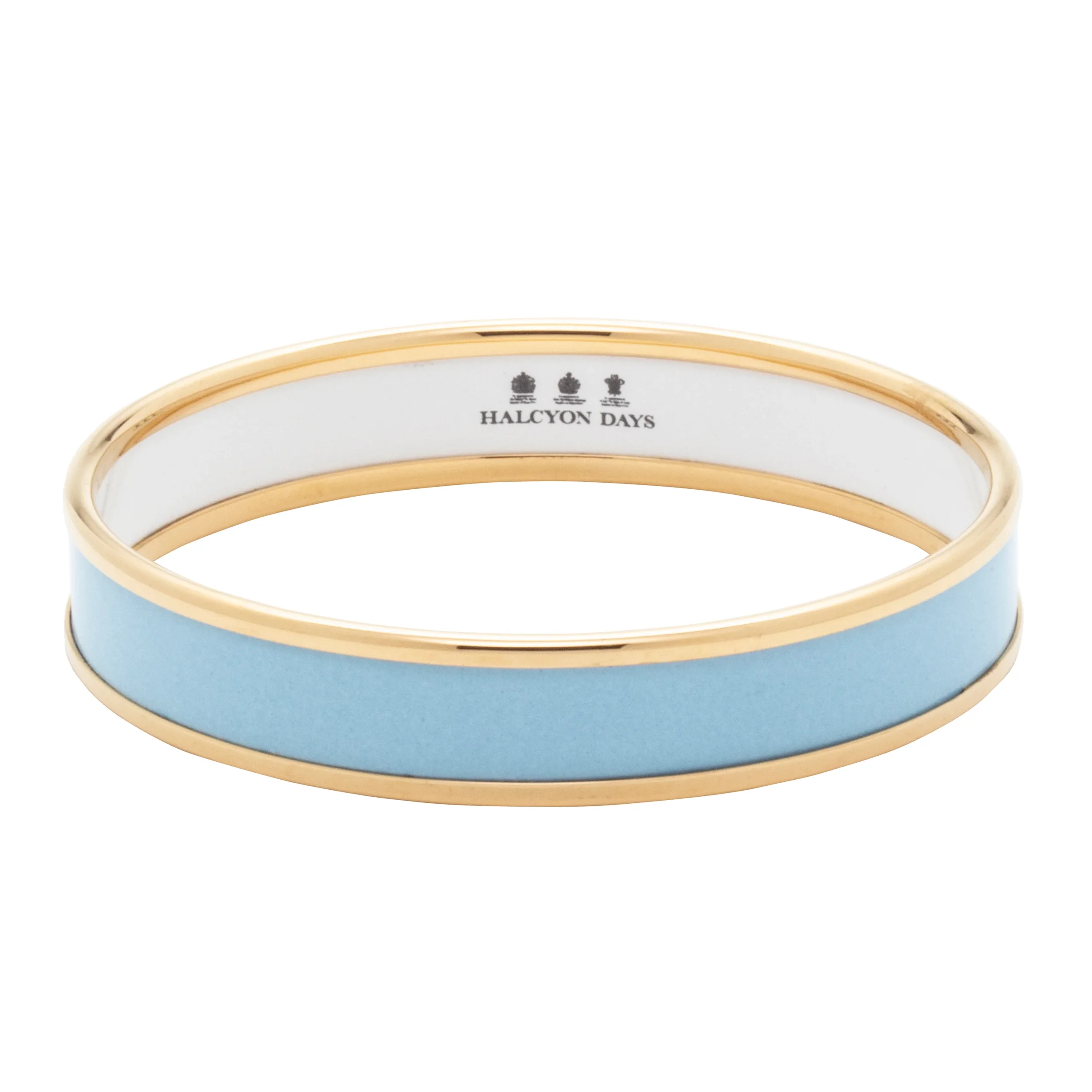 Halcyon Days Enamel Bangle - Forget-Me-Not Blue & Gold