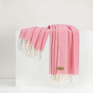Italian Herringbone Throw Blanket - Bubble Gum