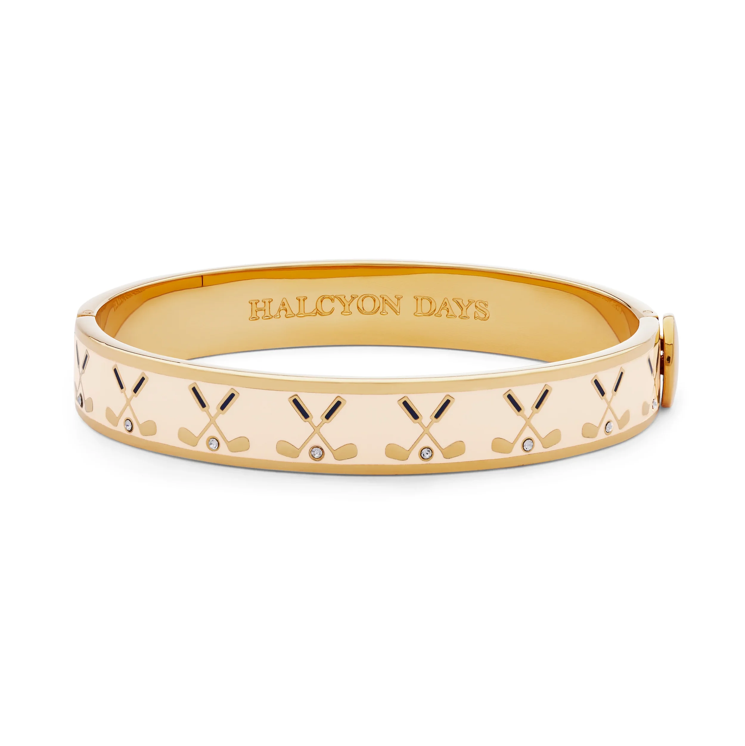 Halcyon Days Golf Club Bangle - Cream & Gold