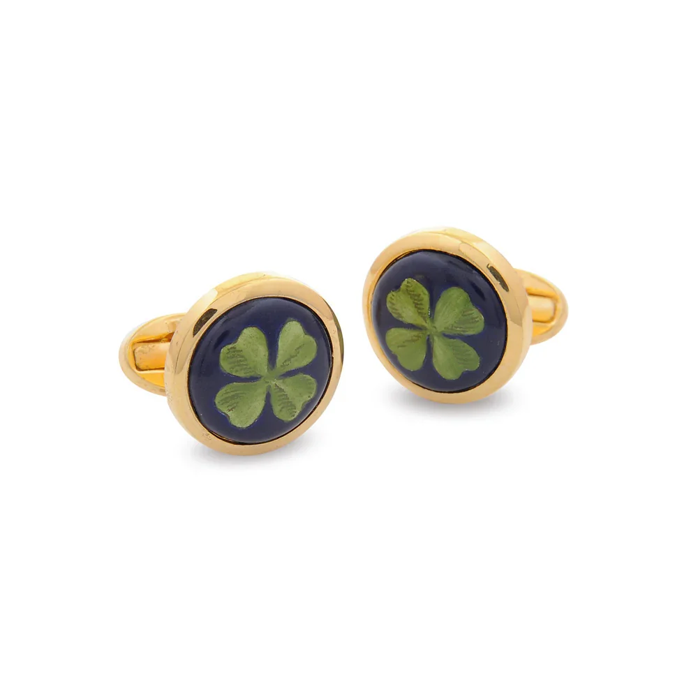 Halcyon Days Cufflinks - Four Leaf Clover