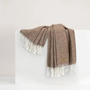 Italian Herringbone Throw Blanket - Cocoa
