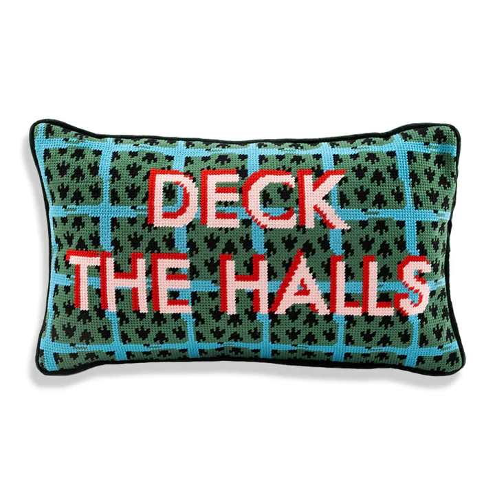 Needlepoint Pillow - Deck the Halls