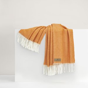 Italian Herringbone Throw - Mango