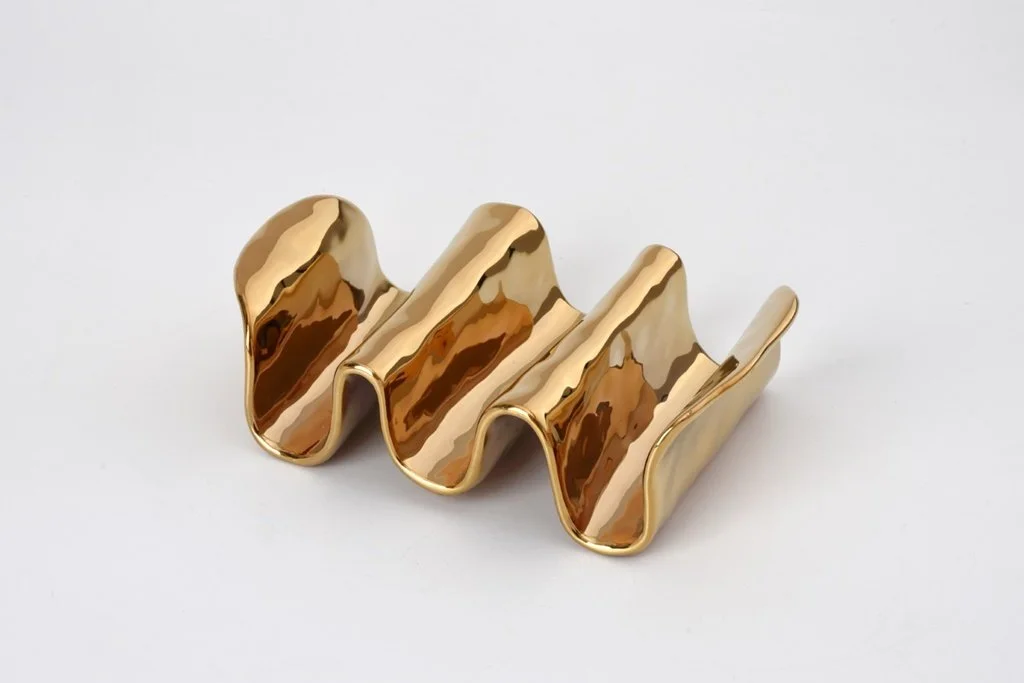 Porcelain Gold Taco Holder