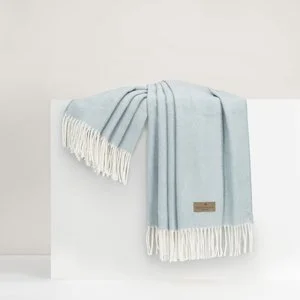 Italian Herringbone Throw Blanket - Glacier