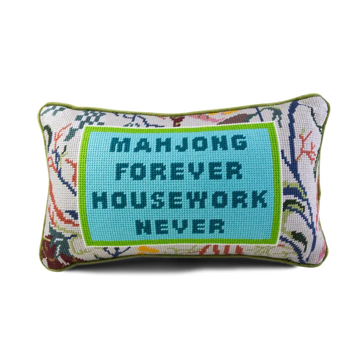 Needlepoint Pillow - Mahjong Forever