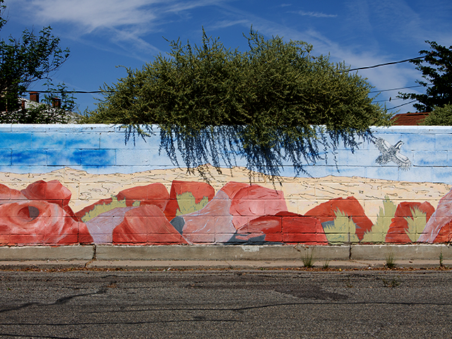 600 West Mountain Desert Landscape Acrylic/Spray Paint SJB 1999