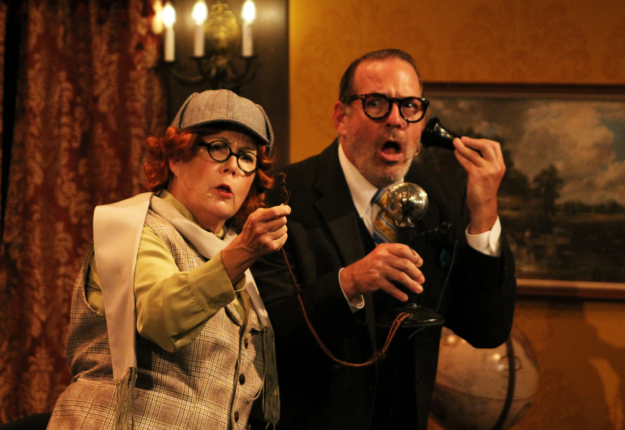 Pem Tomaselli and Timothy Wilds in Something’s Afoot!