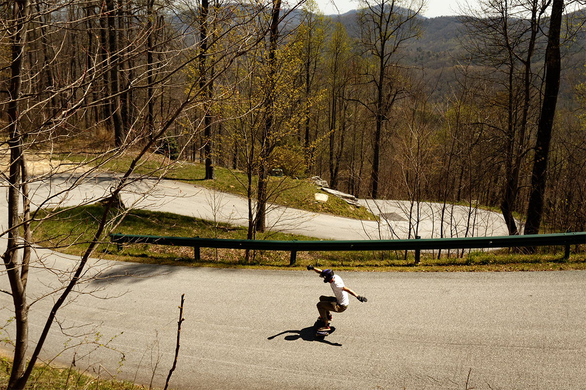 Tyler Hunt is a beast. I watched him slam hard trying this 50mph stand up slide, then bounce up and go full speed into it next run.