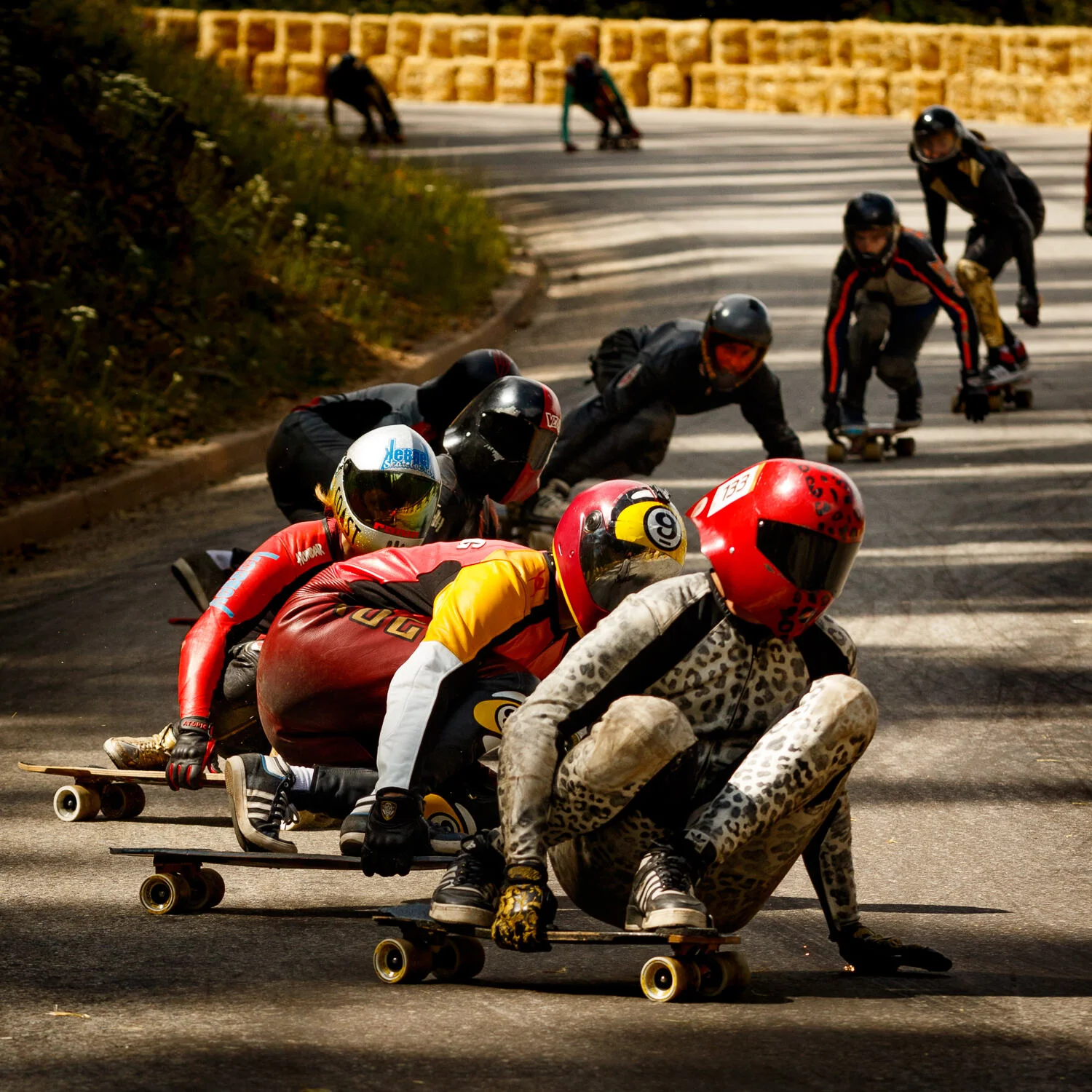This is one of the better downhill skateboarding photos I’ve shot. Daina Banks, Micah Green, Emily Pross, Zak Maytum, and many others.