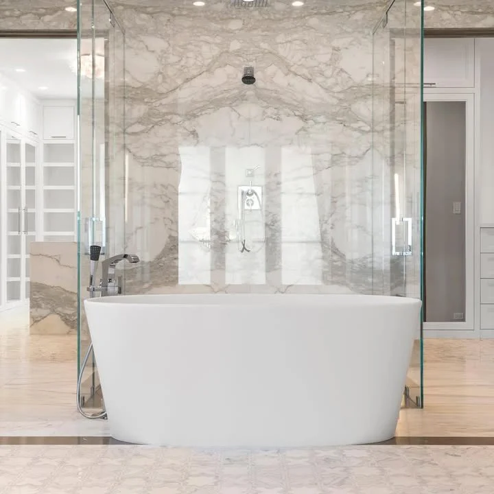 Freestanding tubs are perfect to add spa-like luxury and a beautiful functional sculpture to your bathroom.  Interior Design: @SMDAinc  Architect: @Oatman Architects, Inc.