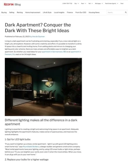 In our highly mobile world, many of us rent our homes.  No matter how big or small, you can personalize your space and make it your own.  Check out this article we were featured in on @Redfin - https://www.redfin.com/blog/how-to-brighten-your-dark-ap