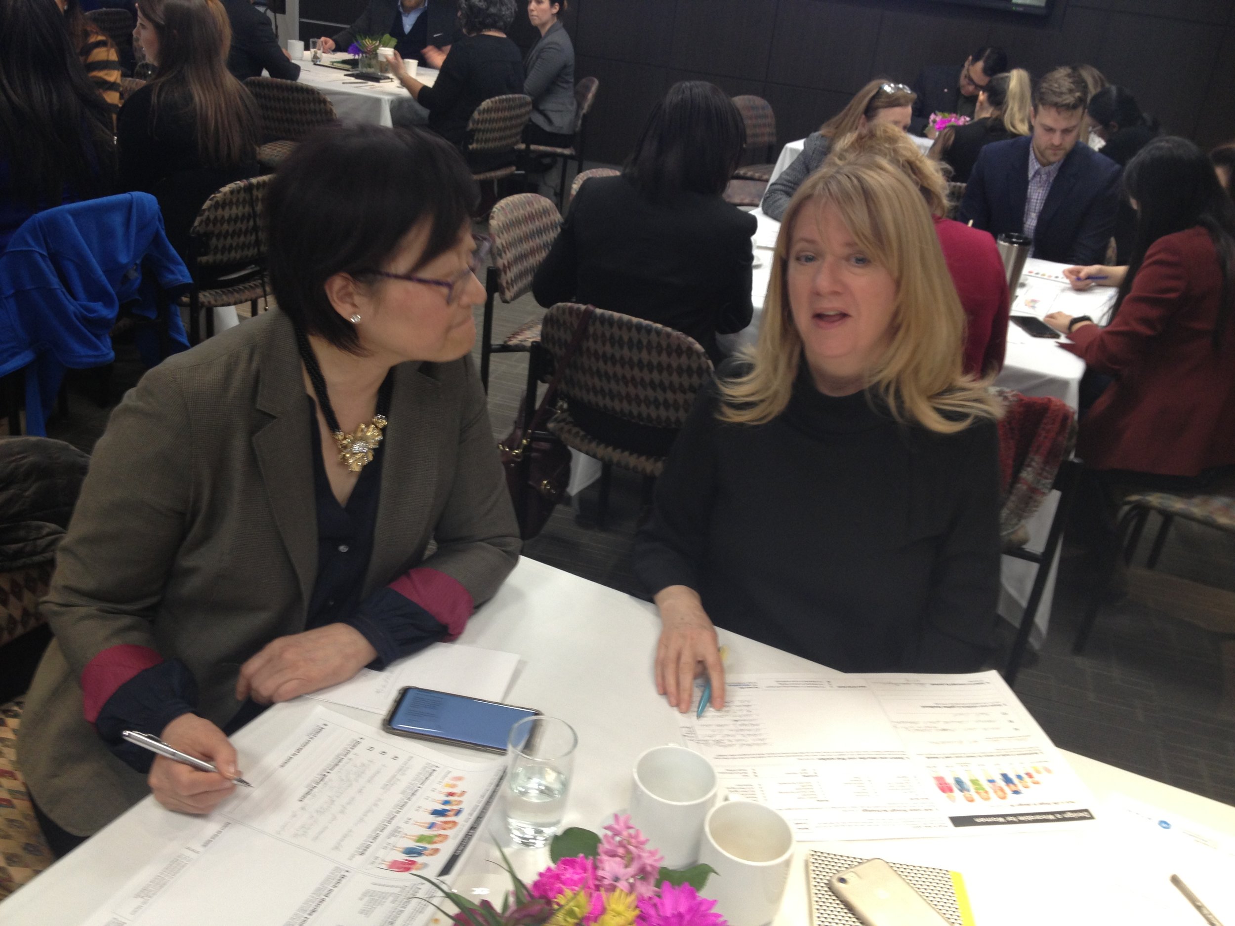 Symposium participants brainstorm new design concepts during Myant’s ‘Textile Computing and the Future of Women’s Health’ workshop