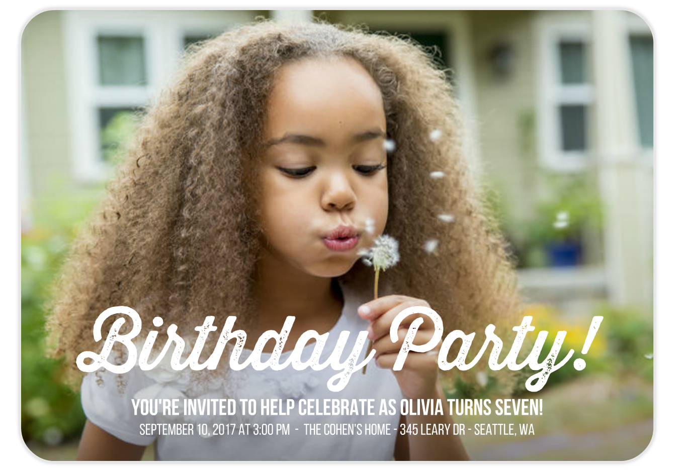 birthday party typography modern invitation