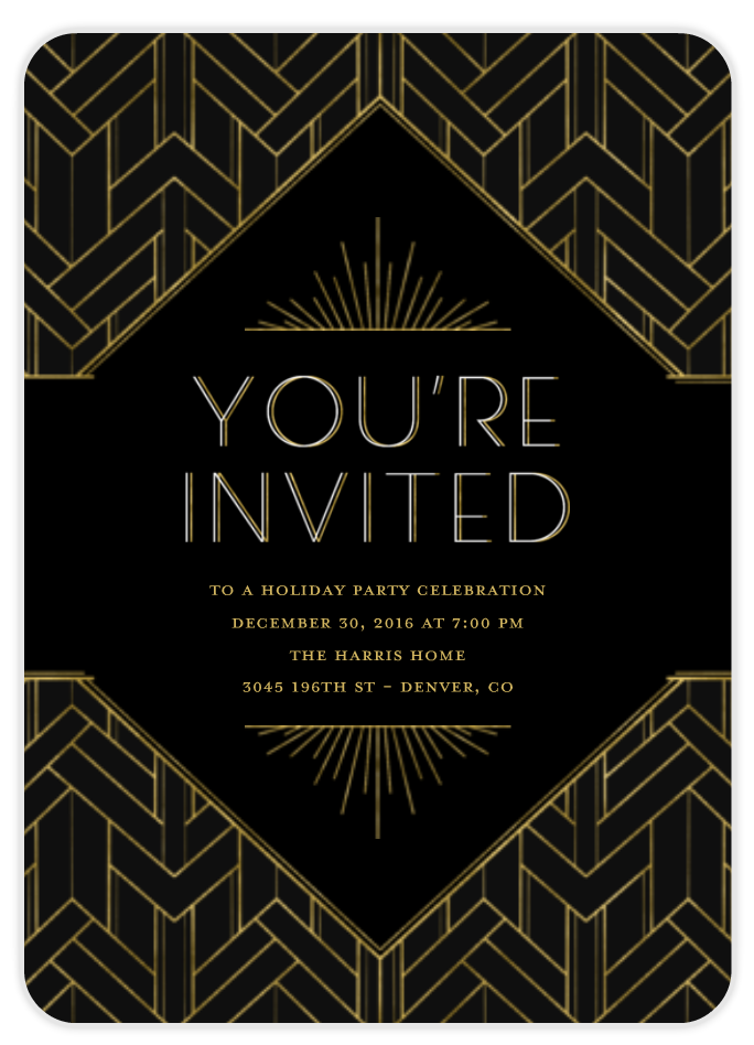great gatsby birthday invitation
