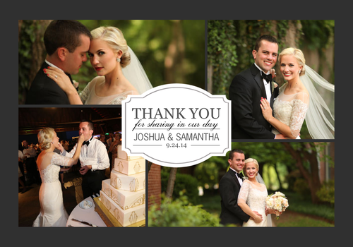 Black Champagne Personalized Wedding Thank You Cards