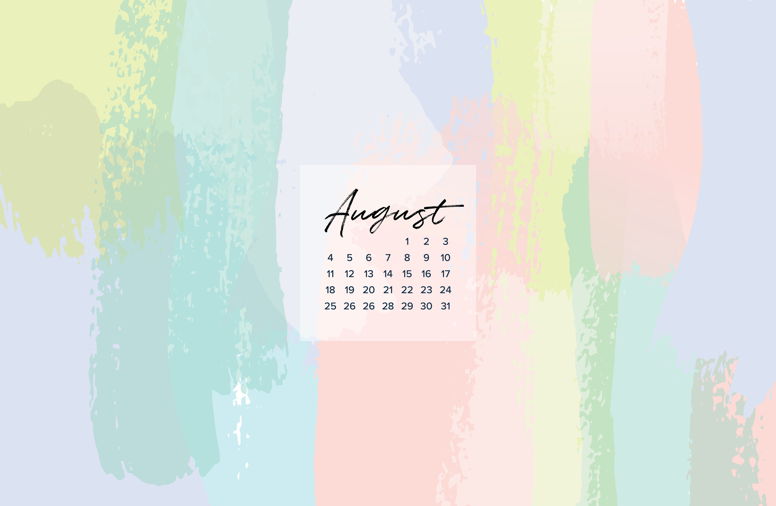 August 2015 Desktop Calendar Wallpaper  Paper Leaf