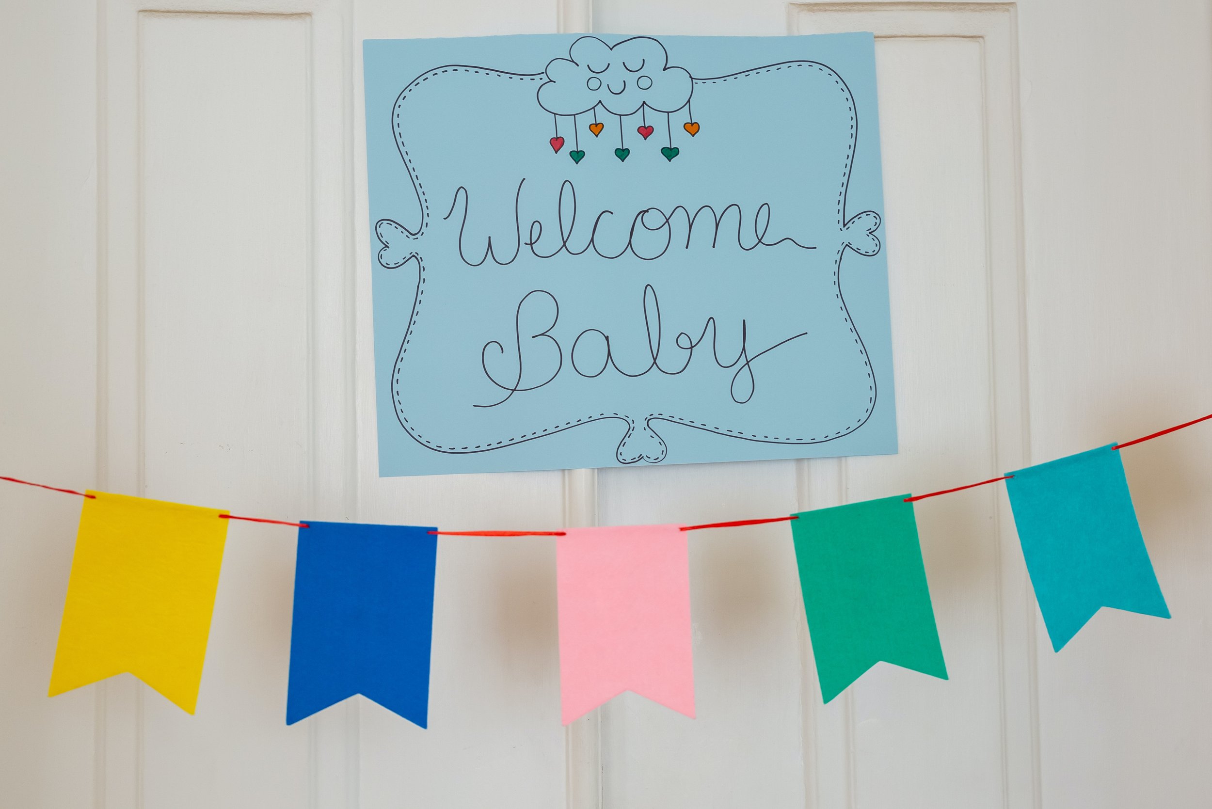 Personalised Baby Shower Welcome Sign Print/Mum To Be Keepsake/Cute Baby Deer 