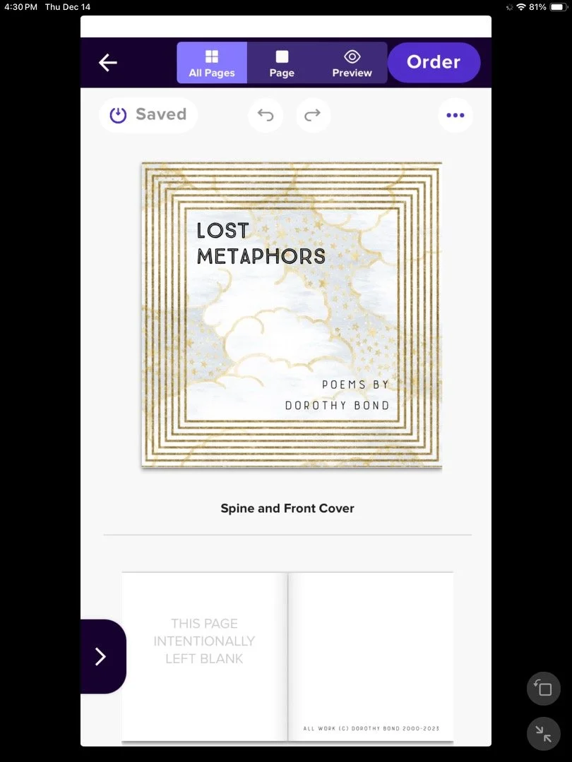Designing a unique photo book with poetry on my iPad 