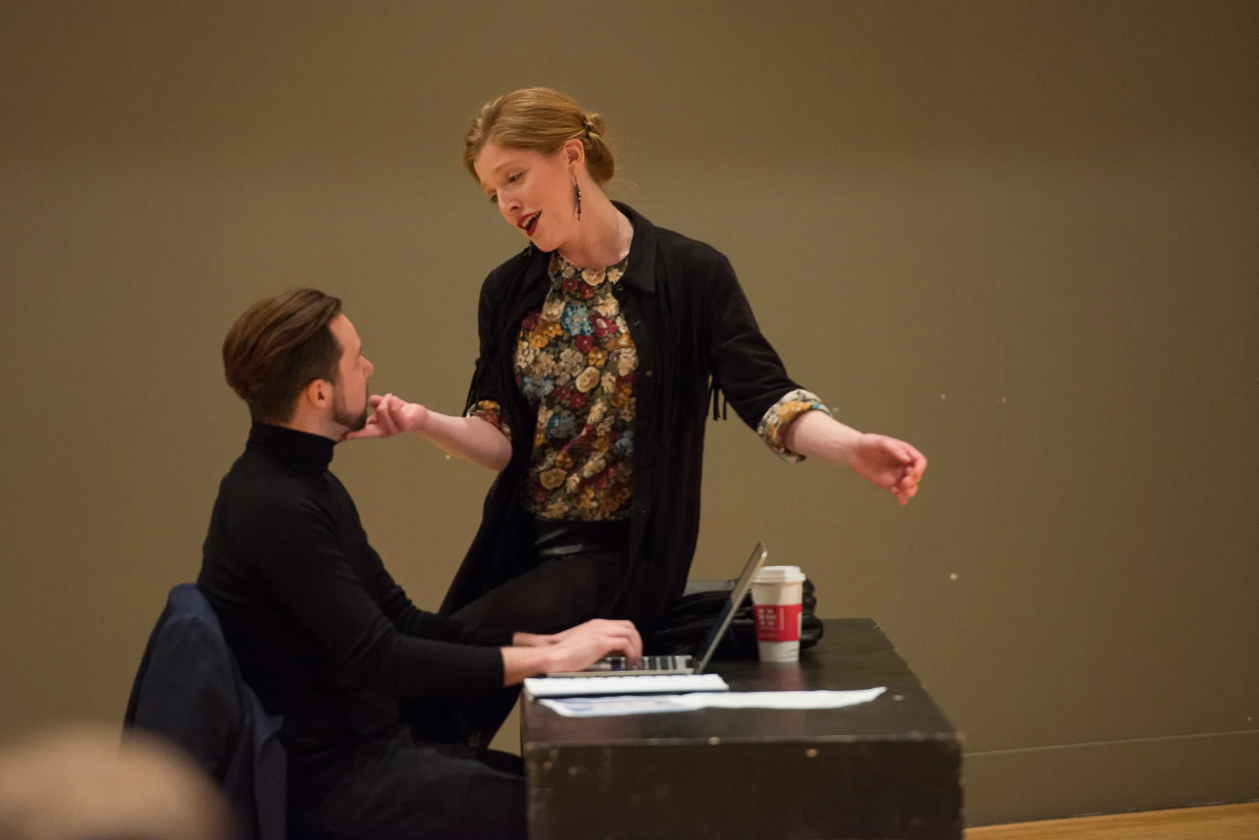 Gina as Madame Herz in The Impresario with Opera McGill in 2017. (Ciarán Seán Wootten as the Impresario) Photo: Peter Matulina www.ttlvisuals.com