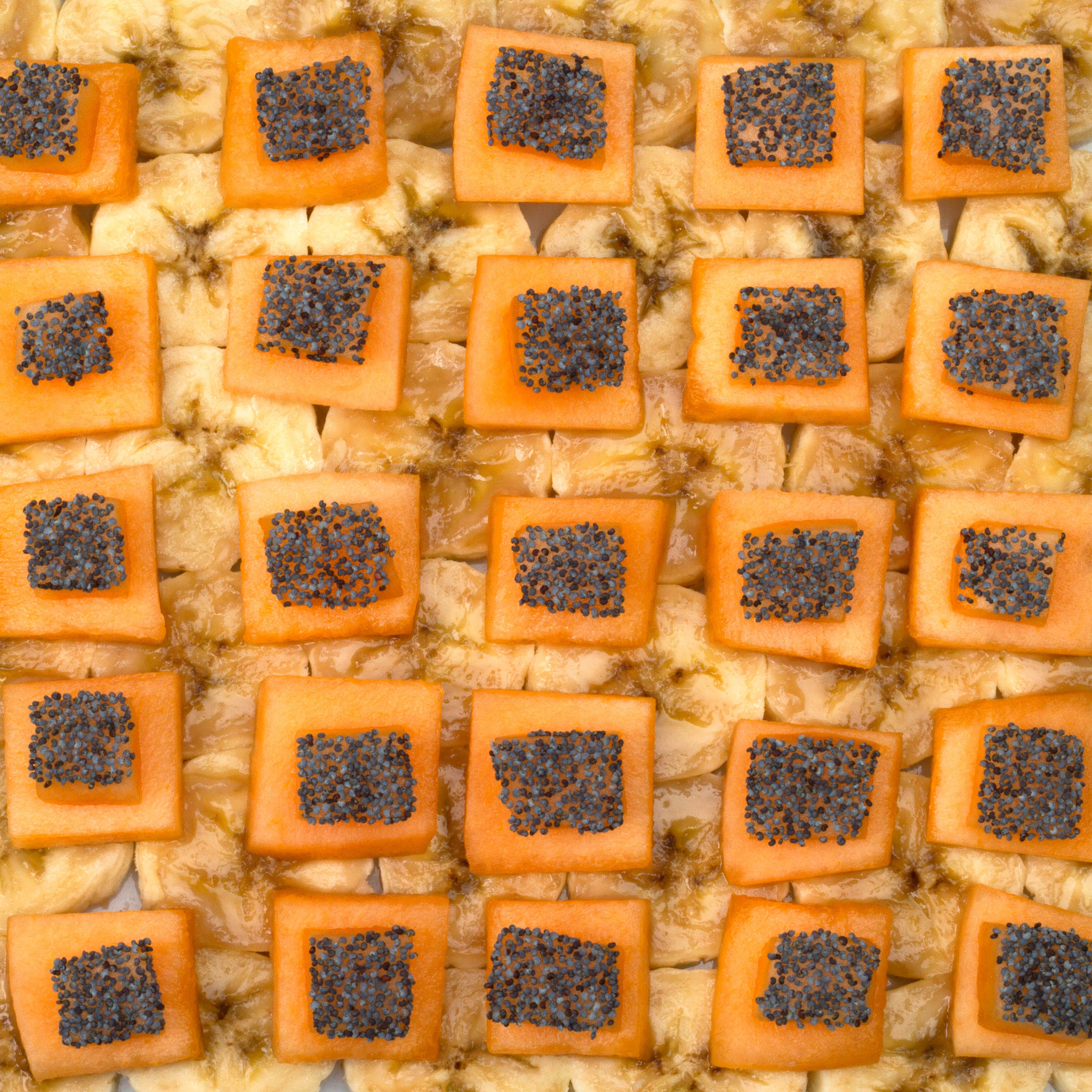  Bananas, cantaloupes, and poppy seeds.&nbsp; 
