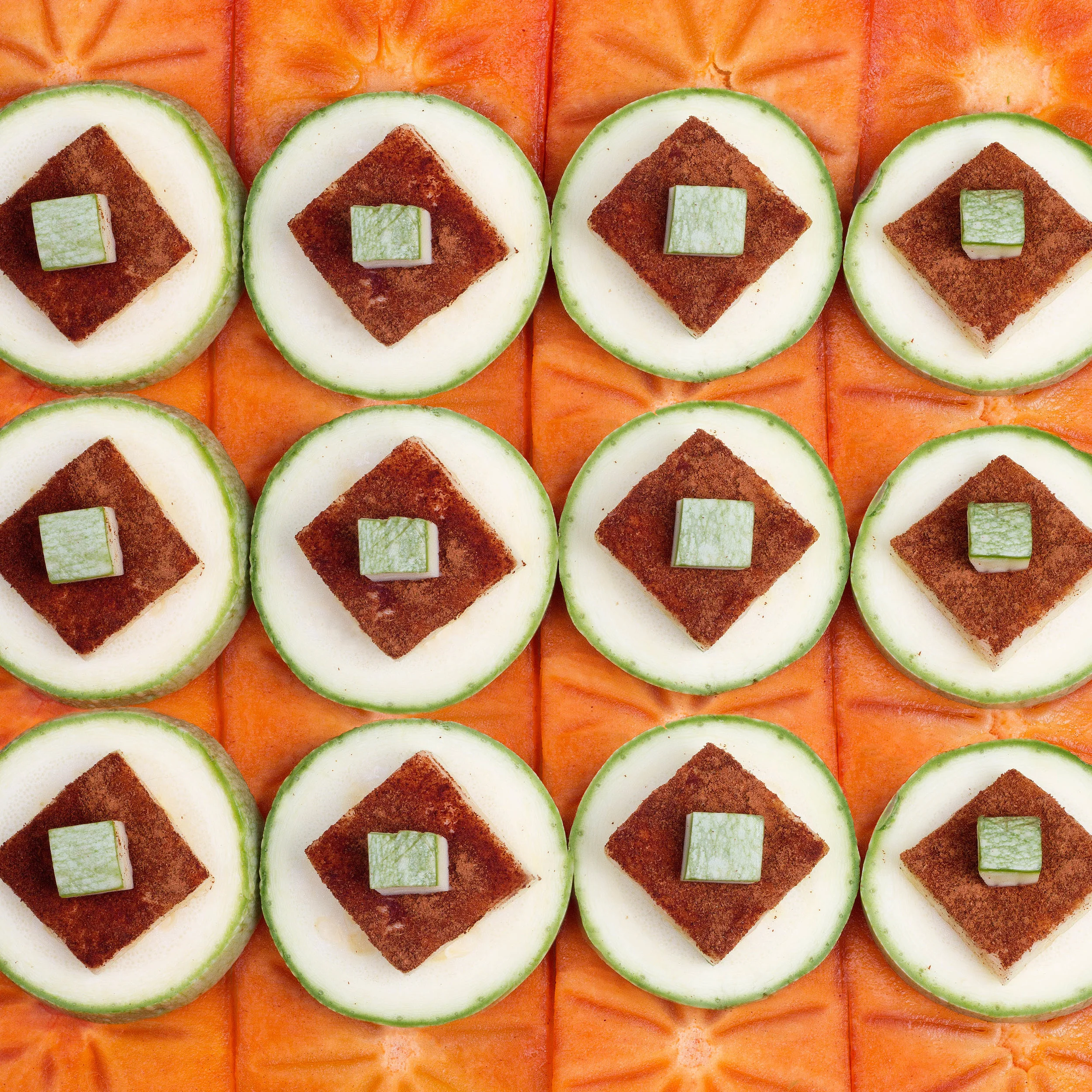  Persimmon, calabaza squash, and cinnamon. 