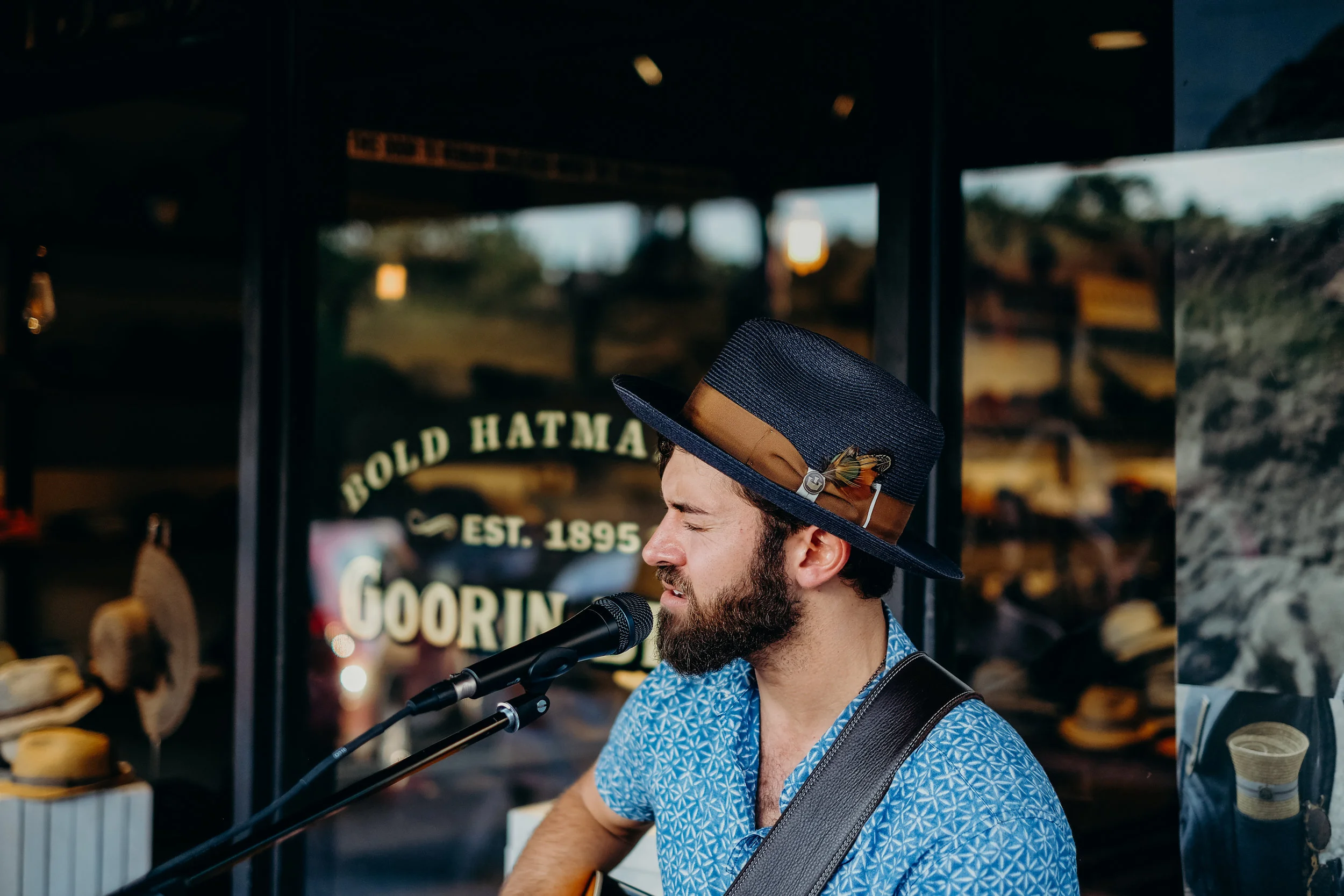  Jared Masucci on South Congress outside of Goorin Bros. Hat Shop 