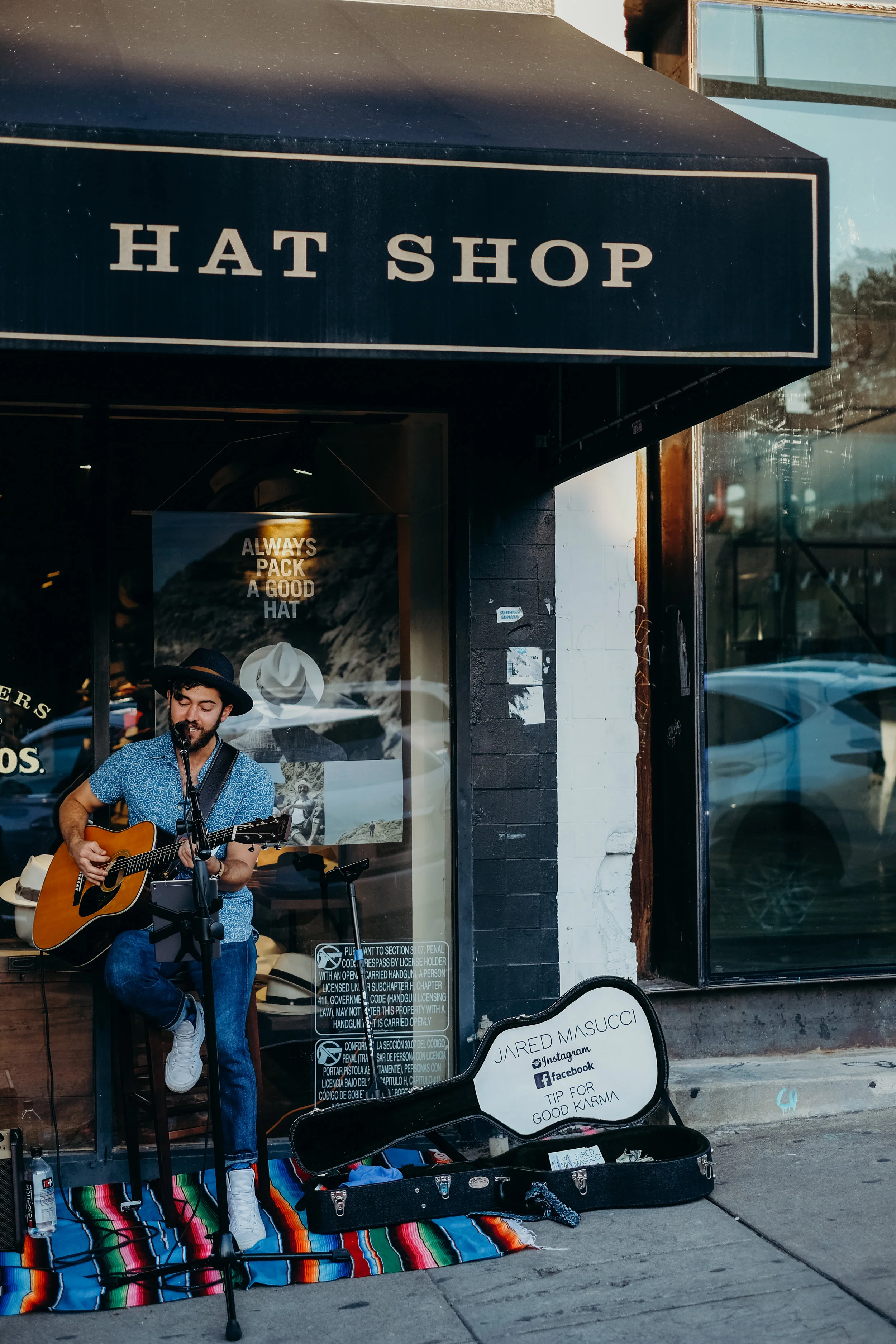  Jared Masucci on South Congress outside of Goorin Bros. Hat Shop 
