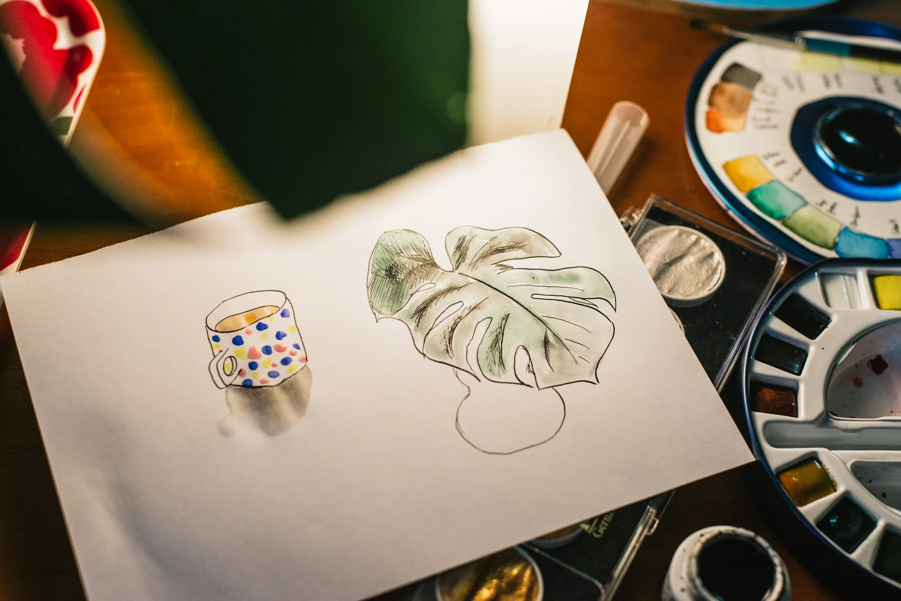 I drew my cup of tea and the leaf.