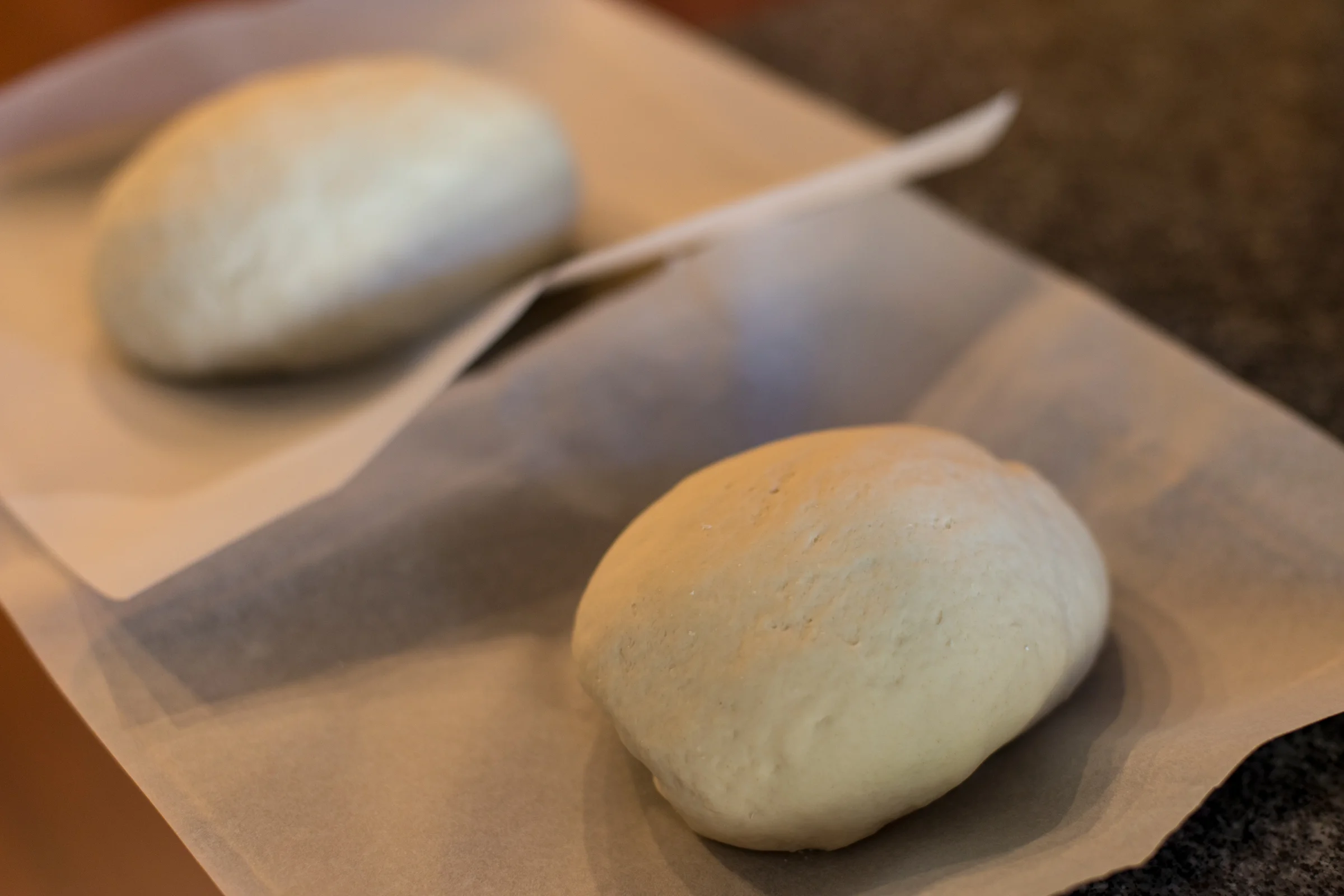 Shaped the dough into two loafs.** Yes I know they're not even, but like eyebrows and winged eyeliner – sisters, not twins. 