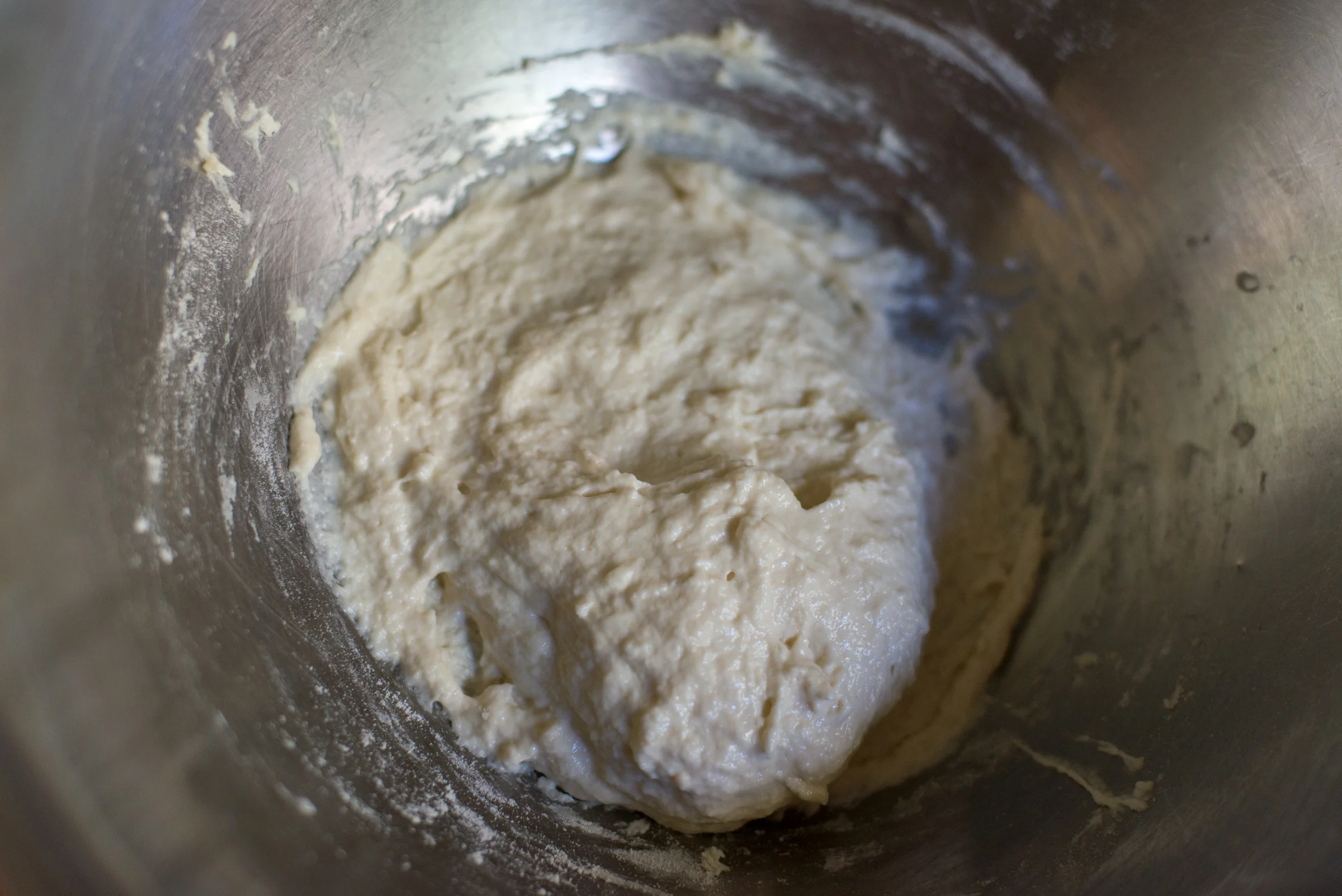 The leaven – a tablespoon of the sourdough starter, half a cup of flour and a third of a cup of water.