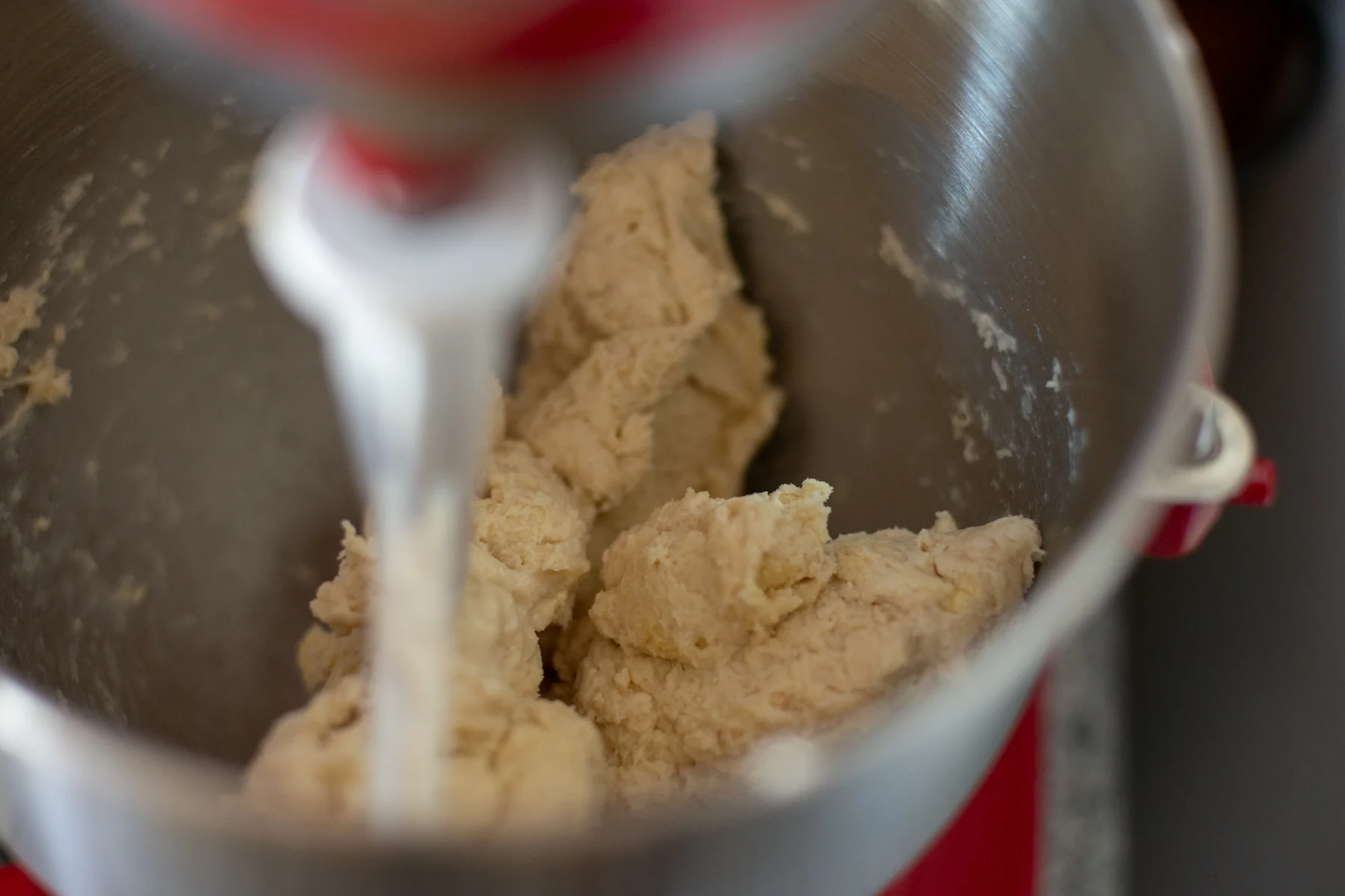 Dough should look like this. At this point I switched over to a dough hook to knead.