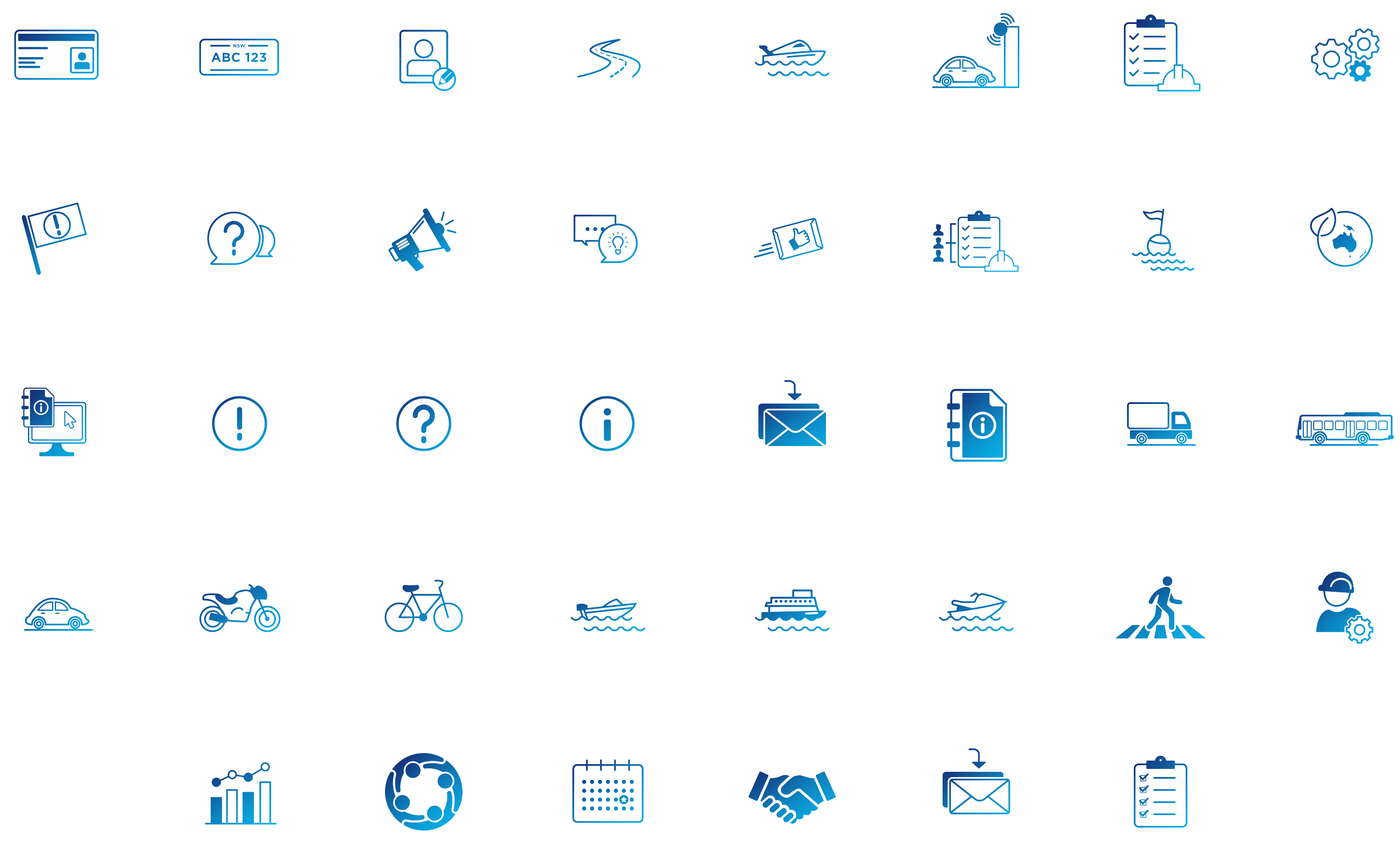 The final deliverables were the two suites of icons in various formats.
