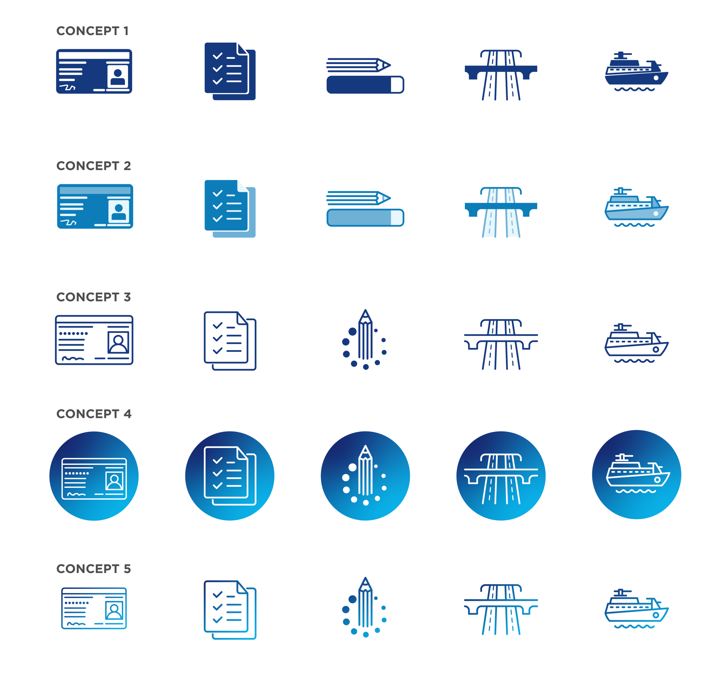 Original concepts sent to the client.