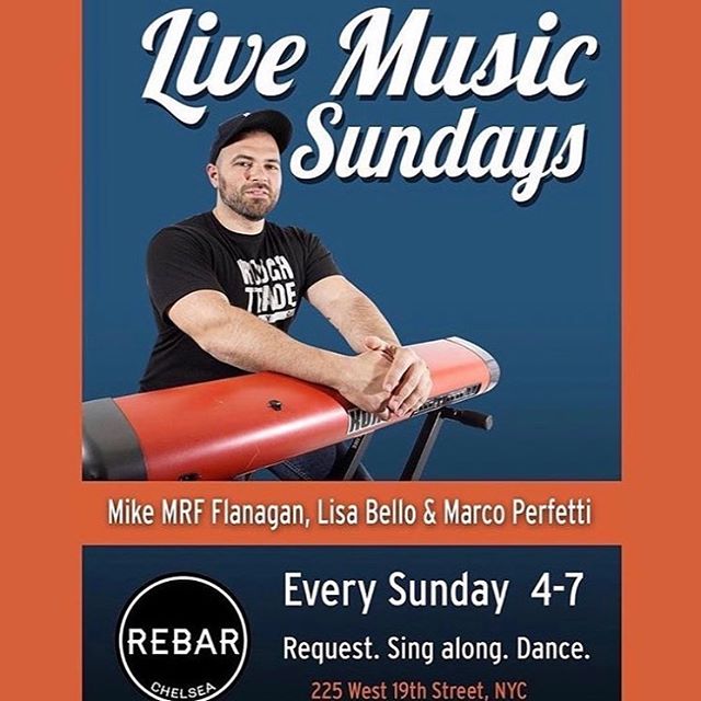 LIVE MUSIC SUNDAYS Every Sunday 4pm don&rsquo;t miss this amazing talented people . FUN !!! 🙌🏻💃🏻. @mikemrf @lisaannlucia #talent #talented #livesinging #amazingvoice #gay #sundayfunday #drinks #gay #gaynyc #rebarchelsea @mikeymanhattan @francodil