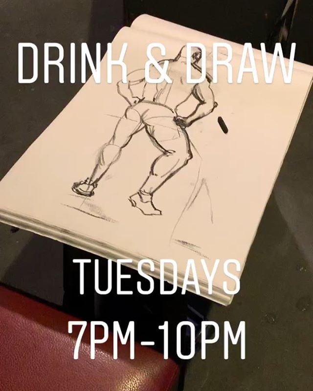Drink &amp; Draw 😍🍸✍🏻💪🏻Every Tuesday 7 pm  #drinkanddraw #hot #drawing #drinking #gay #gaylife #gaymen #gaynyc #rebarchelsea #hotman #muscles #hot #handsome #hot #hotguys @rgbphotos @derek.chase.9406