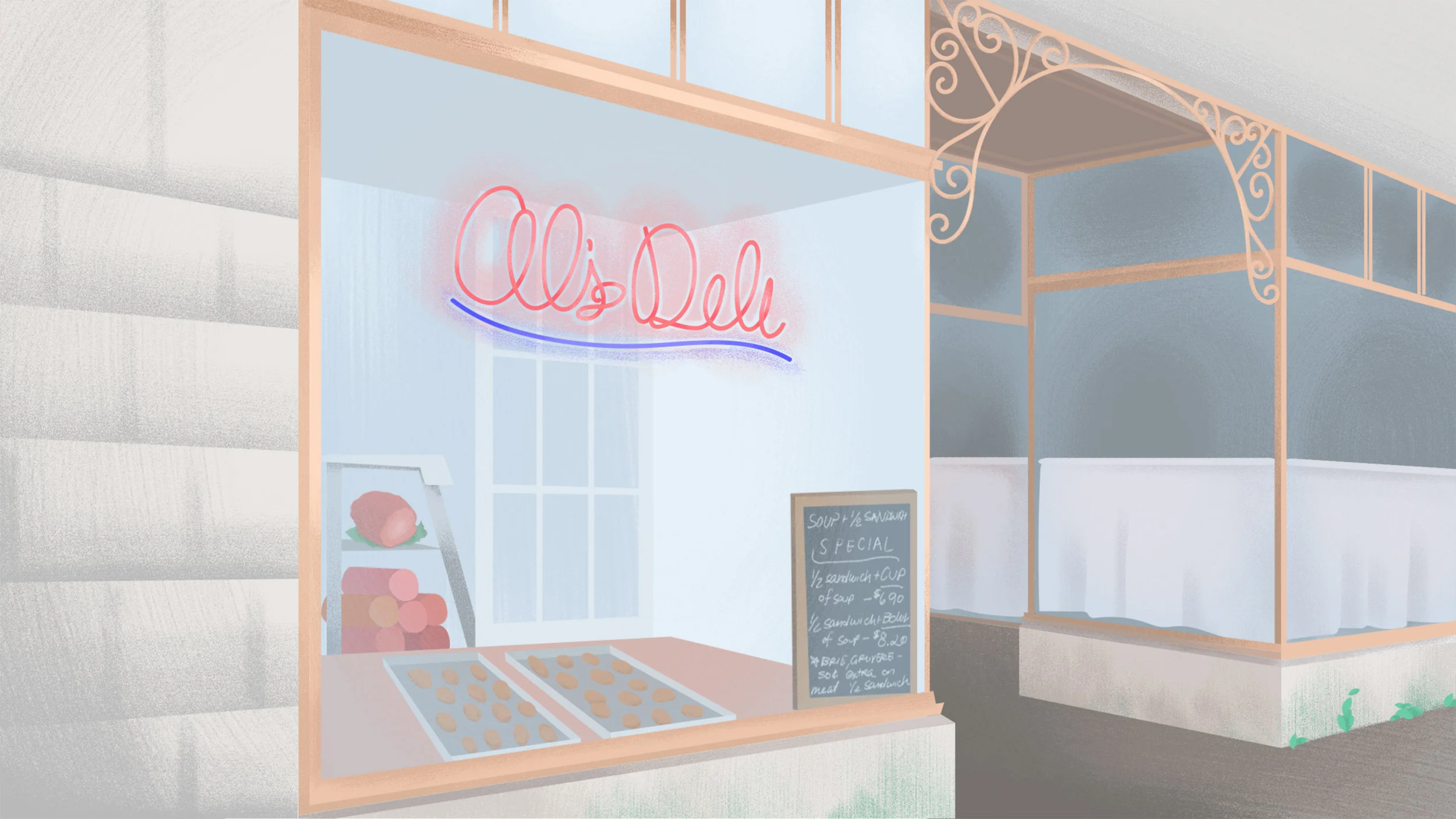 Illustration for The Takeout feature, “Everything I know about life I learned at Al's Deli”