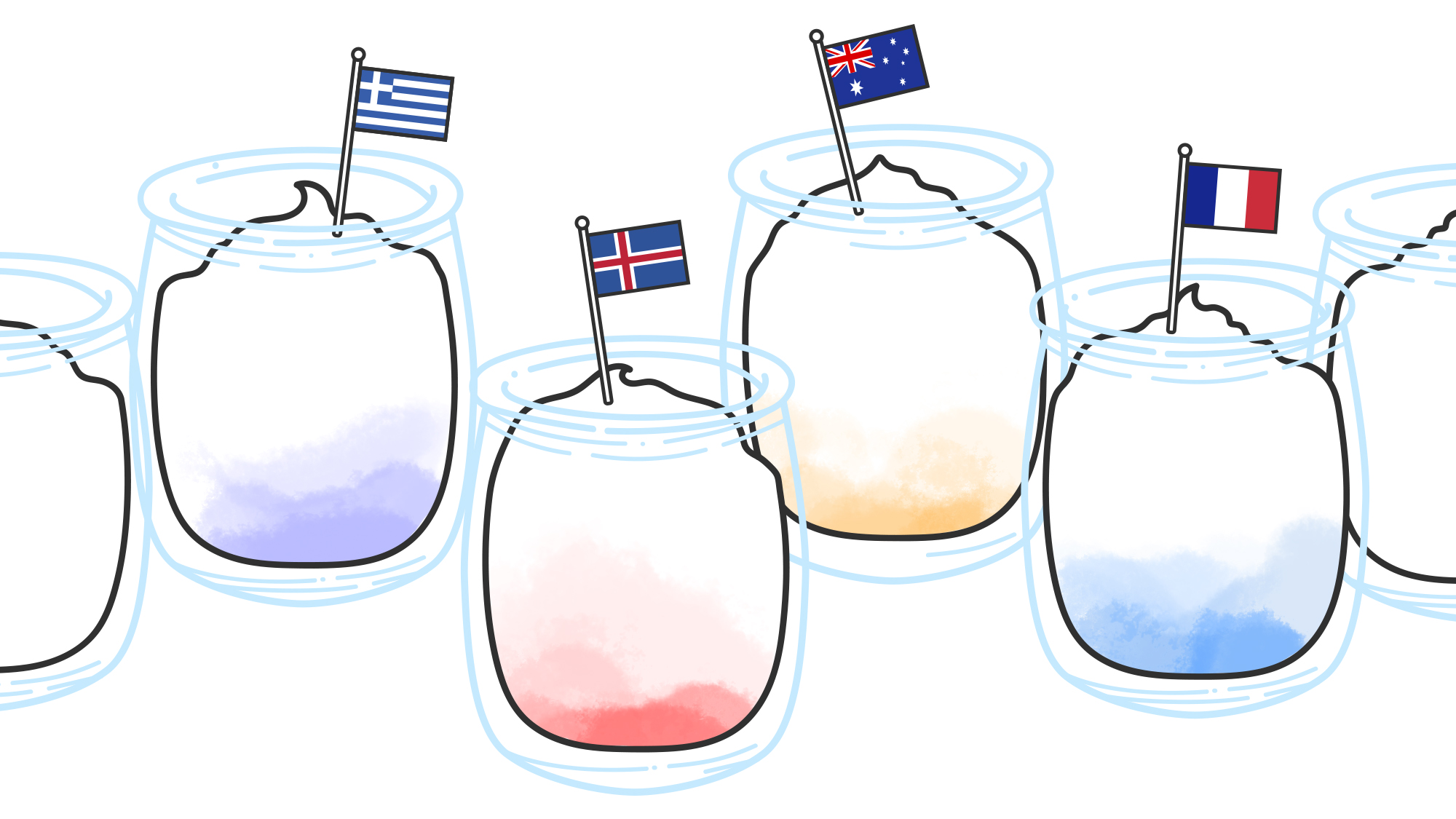 Illustration for The Takeout article, “What's the difference between all those international yogurts?”
