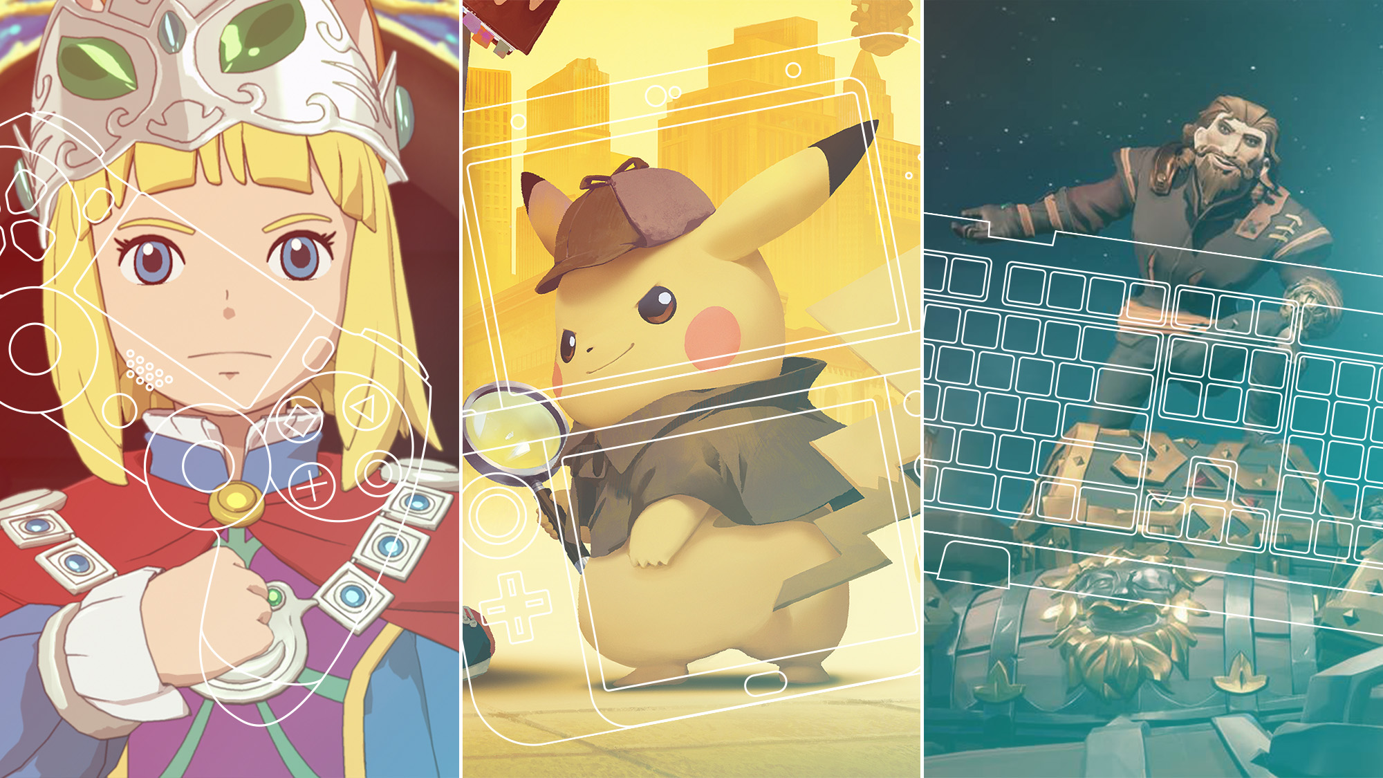 Graphic for The A.V. Club article, “From hellish horror to talking Pikachus: 11 games to look out for in March”