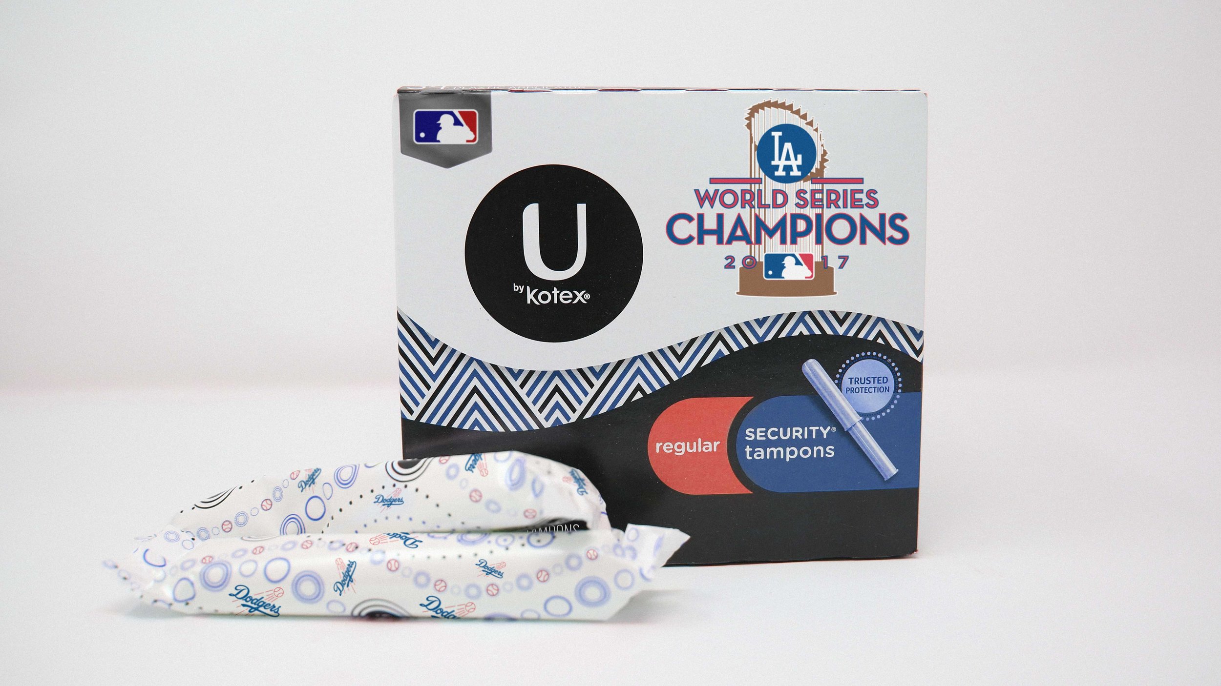 Photoshop composite for Clickhole article, “ Public Health Win! Kotex Is Donating All Its ‘Dodgers World Series 2017 Champions’ Tampons To Impoverished Women In Africa ”