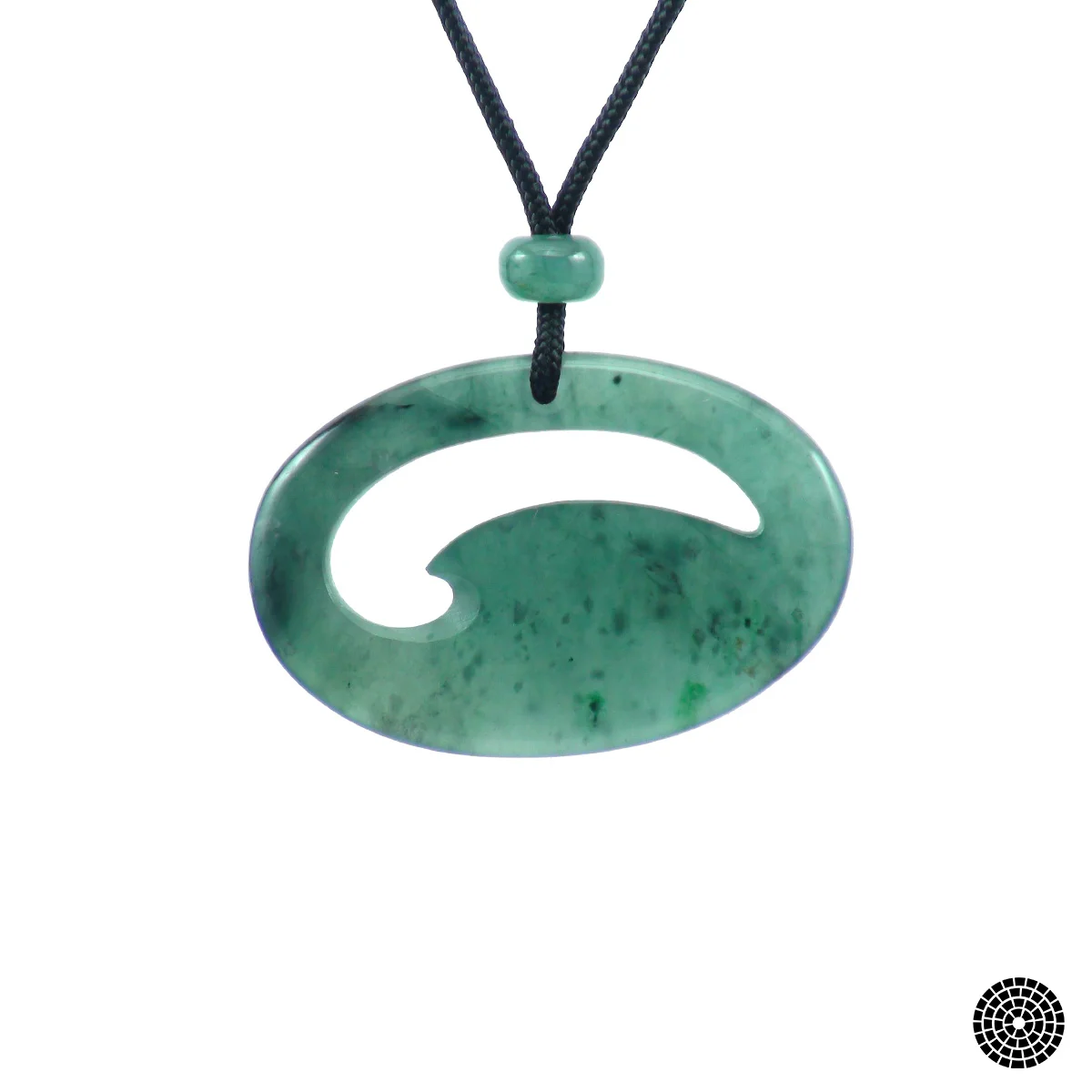California Jade Carvings - Guatemalan Blue Jadeite %22Barrelling III%22 - Handmade Jade Necklace 1.jpg