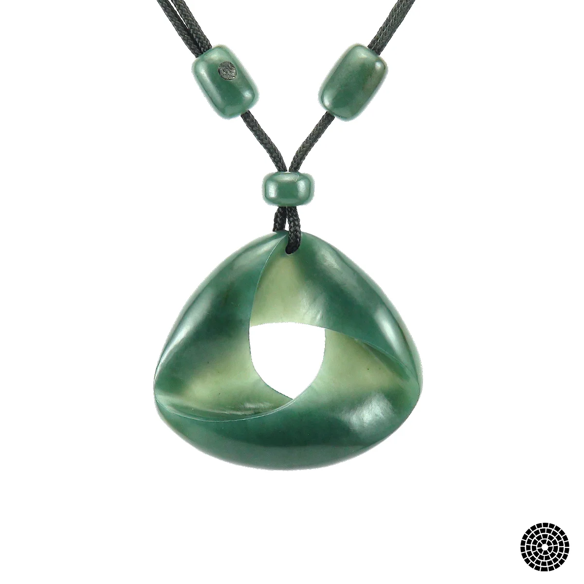 California Jade Carvings - Big Sur, California Jade Triple Mobius - Handmade Jade Necklace 1.jpg