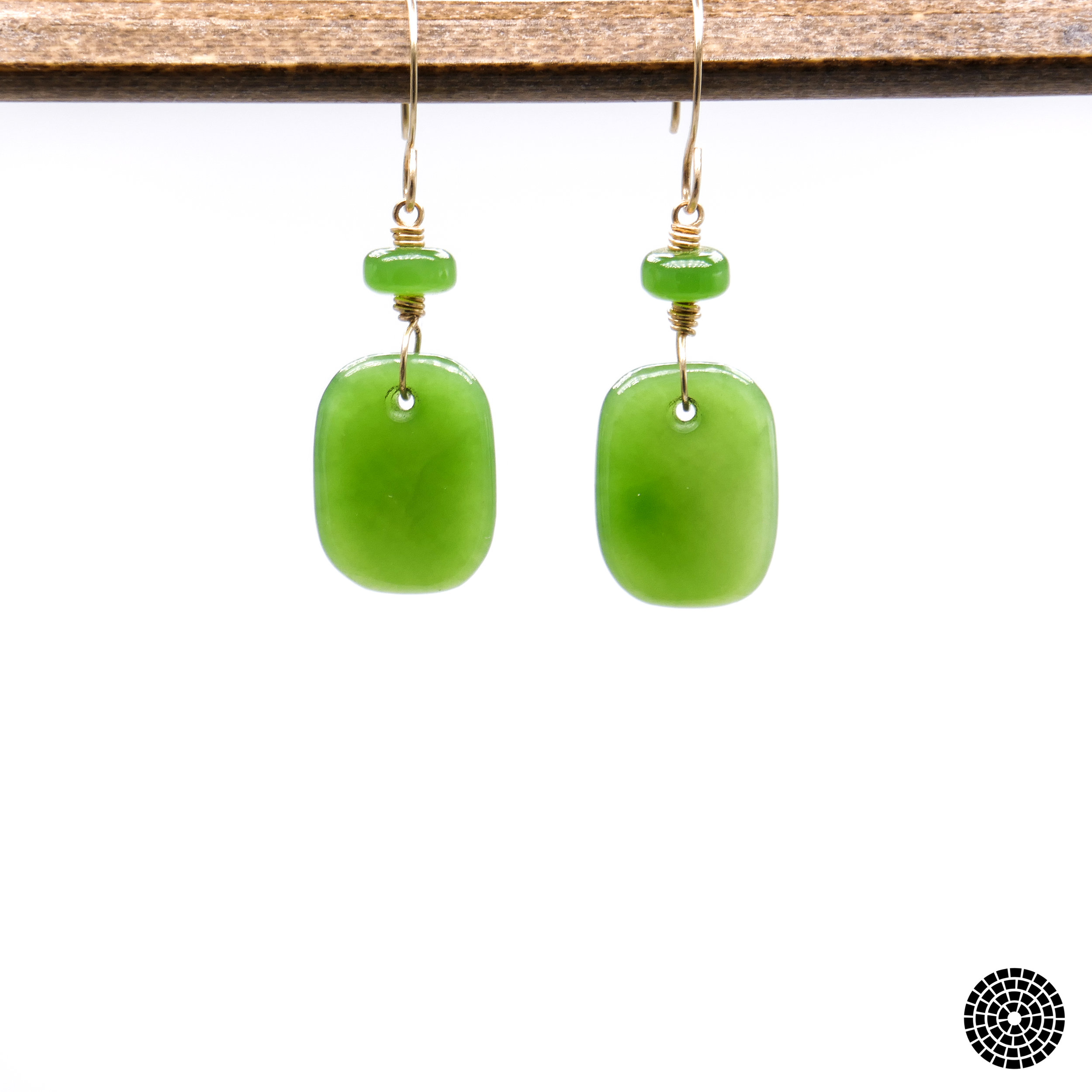The KARA dangle earrings in color Soft Jade