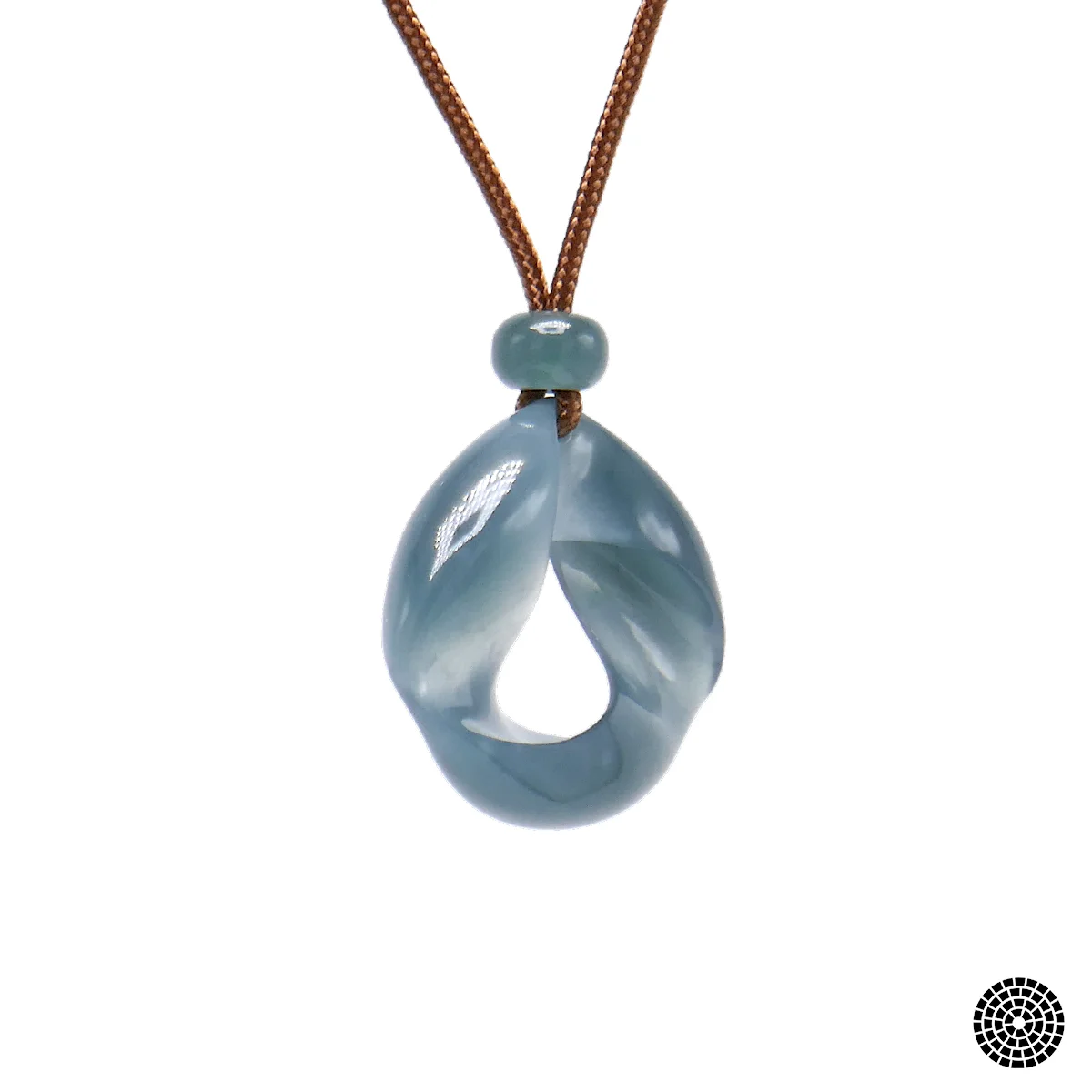 California Jade Carvings - Handcarved Jade Triple Möbius Necklace - Guatemalan Blue Jade 2.jpg