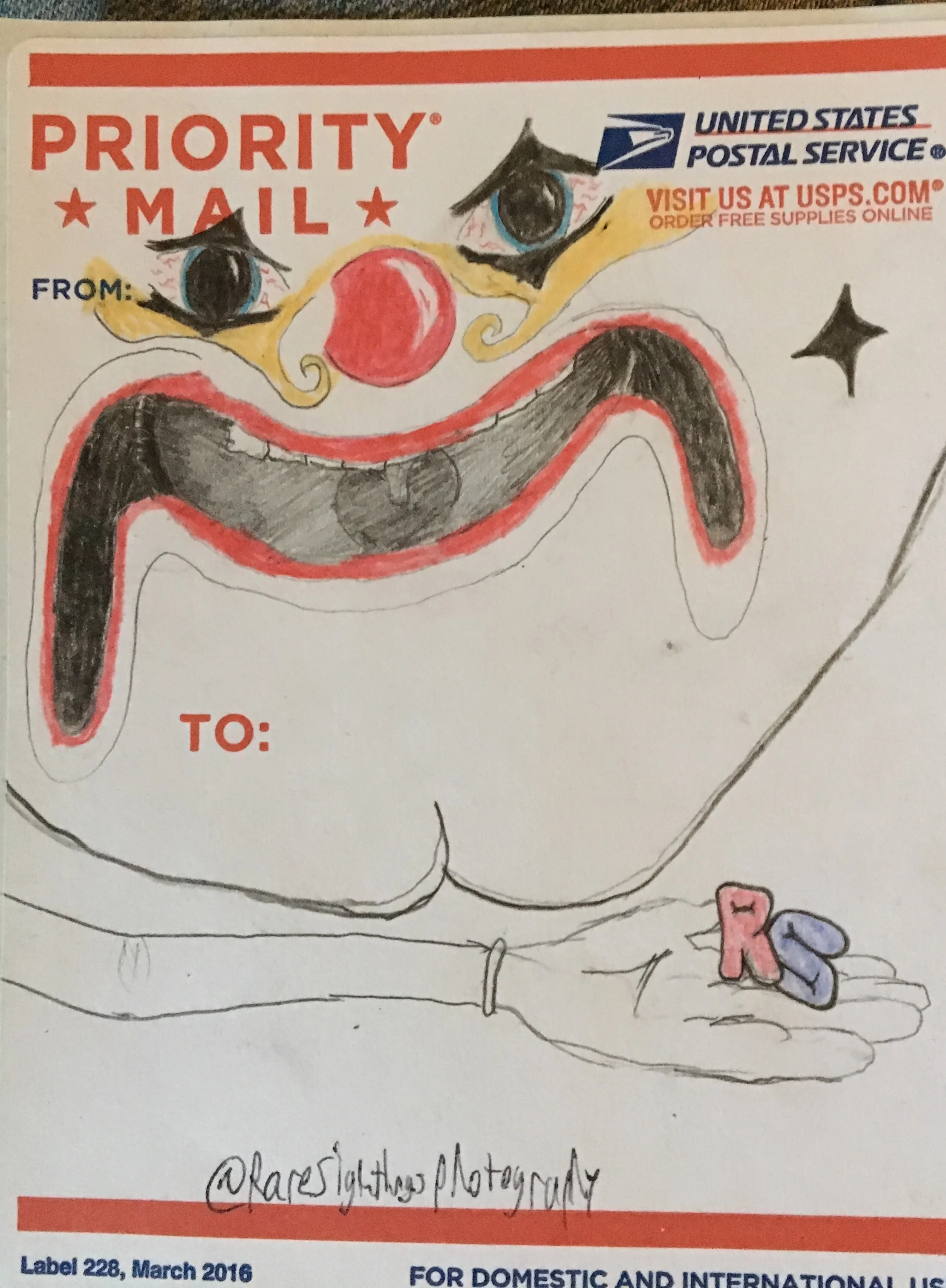 I don't know what scares me more, the clown or my handwriting.