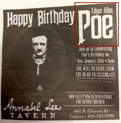 More Poe FAIL: Annabel Lee Tavern