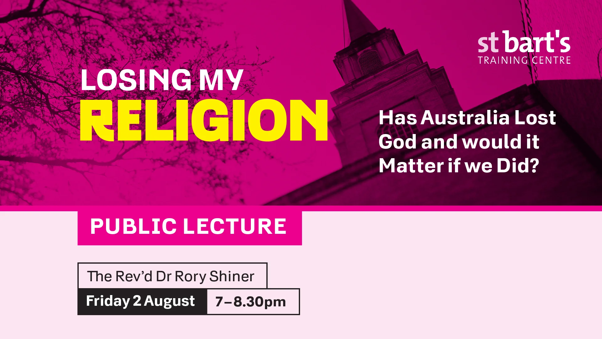 "Losing My Religion" Public Lecture 2019 Talk and Q&amp;A