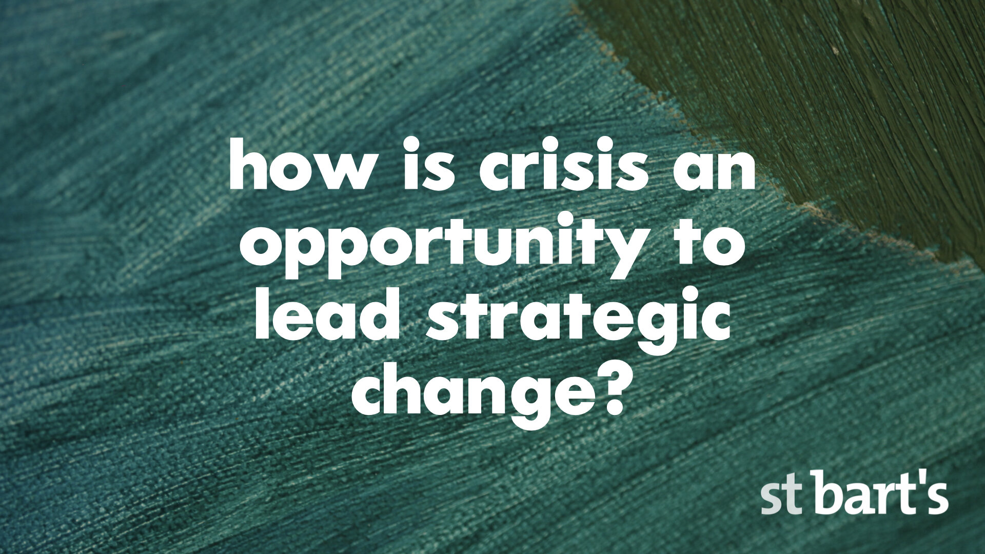 COVID-19 and the Church: How is Crisis an Opportunity for Strategic Change?