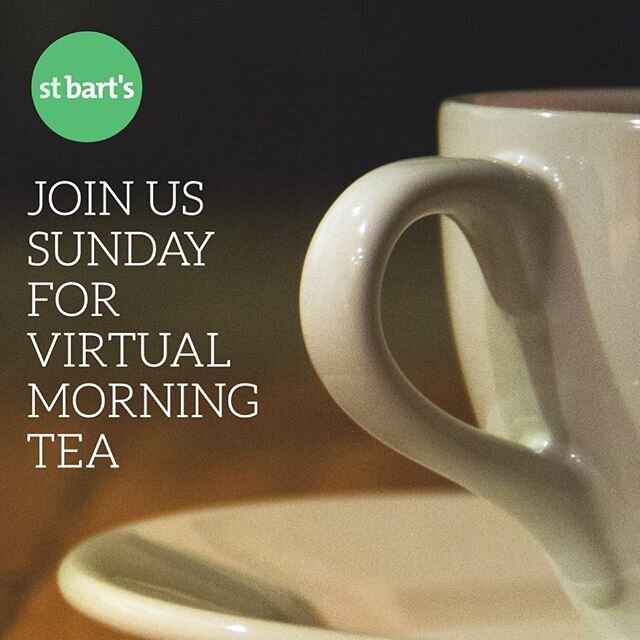 Join us Sunday after our service (from about 10.30AM) for our Virtual Morning Tea via zoom. A great opportunity to see some familiar faces, meet someone new, chat about the sermon, and just catch up with one another.⁣
.⁣
BYO tea/coffee/hot chocolate ☕️🍫⁣
.⁣
LINK in BIO (stbarts.com.au/zoom)⁣
.⁣
.⁣
.⁣
.⁣
.⁣
#stbartstoowoomba #toowoomba #coffee