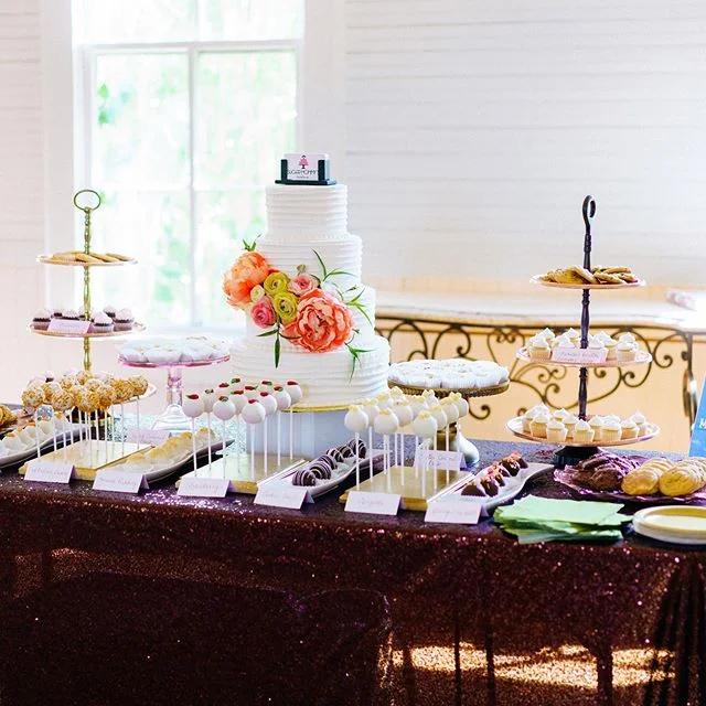 Beautiful dessert table at Pearl Snap Hall in Georgetown, Texas.
